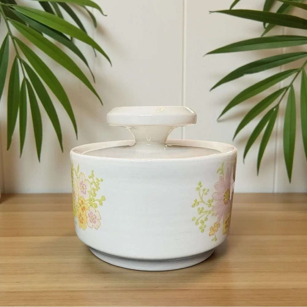 VINTAGE NORITAKE CRAFTONE Potpourri Jar w/ Lid “Potpourri 8776” Floral Canister